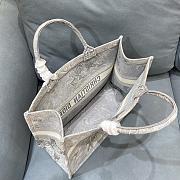 Dior Large Book Tote Gray Toile de Jouy Reverse Embroidery M1286 41.5x34.5x16cm - 4