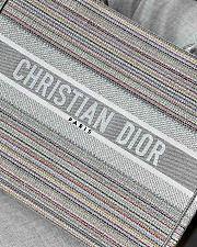 Dior Small Book Tote Multicolor Stripes Embroidery M1296 36.5x28x16cm - 6