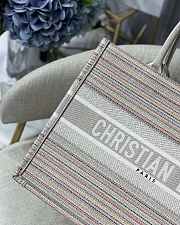 Dior Small Book Tote Multicolor Stripes Embroidery M1296 36.5x28x16cm - 5