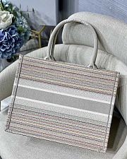 Dior Small Book Tote Multicolor Stripes Embroidery M1296 36.5x28x16cm - 2