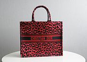 Dior Small Book Tote Red Multicolor Mizza Embroidery M1296 36.5x28x14cm - 1