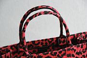 Dior Small Book Tote Red Multicolor Mizza Embroidery M1296 36.5x28x14cm - 5
