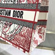 Dior Small Book Tote Red/White D-Royaume Embroidery M1296 36.5x28x17.5cm - 3