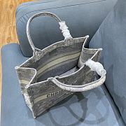 Dior Small Book Tote Gray Embroidery M1296 36.5x28x17.5cm - 2