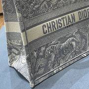 Dior Small Book Tote Gray Embroidery M1296 36.5x28x17.5cm - 4
