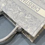 Dior Small Book Tote Gray Embroidery M1296 36.5x28x17.5cm - 5