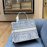 Dior Small Book Tote Gray Embroidery M1296 36.5x28x17.5cm - 6