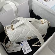 Chanel Mini FLap Bag With Top Handle Crumpled Leather White AS2892 20x15x6.5cm - 5