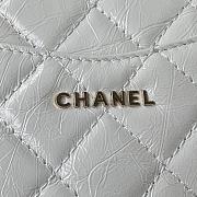 Chanel Mini FLap Bag With Top Handle Crumpled Leather White AS2892 20x15x6.5cm - 2