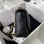 Chanel Flap Bag With Big Chain Leather Black 22×5×15.5cm - 6