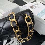 Chanel Flap Bag With Big Chain Leather Black 22×5×15.5cm - 5