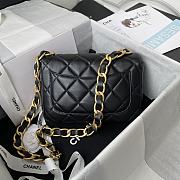 Chanel Flap Bag With Big Chain Leather Black 22×5×15.5cm - 4