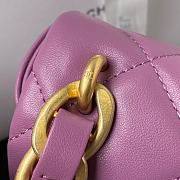 Chanel Flap Bag With Big Chain Leather Purle 22×5×15.5cm - 3