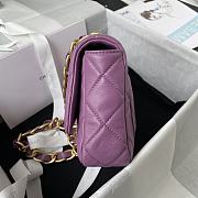 Chanel Flap Bag With Big Chain Leather Purle 22×5×15.5cm - 2