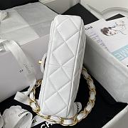 Chanel Flap Bag With Big Chain Leather White 22×5×15.5cm - 6