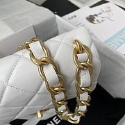 Chanel Flap Bag With Big Chain Leather White 22×5×15.5cm - 3
