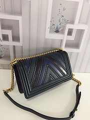 Chanel Medium Chevron Mix Leather Flap Boy Bag Blue A67086 25x16x9cm - 4