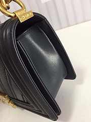 Chanel Medium Chevron Mix Leather Flap Boy Bag Blue A67086 25x16x9cm - 5