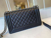 Chanel Medium Boy Bag Grained Calfskin & Gold Metal Black A67086 25cm - 3