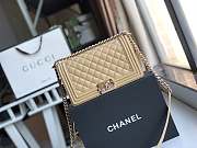 Chanel Medium Old Classic Boy Bag Lambskin Light Beige A67086 25cm - 6