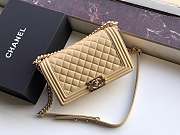 Chanel Medium Old Classic Boy Bag Lambskin Light Beige A67086 25cm - 4