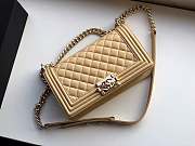 Chanel Medium Old Classic Boy Bag Lambskin Light Beige A67086 25cm - 3