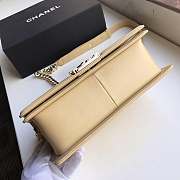 Chanel Medium Old Classic Boy Bag Lambskin Light Beige A67086 25cm - 2