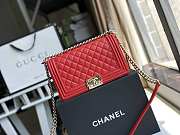 Chanel Medium Old Classic Boy Bag Lambskin Red A67086 25 cm - 1