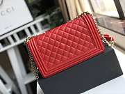 Chanel Medium Old Classic Boy Bag Lambskin Red A67086 25 cm - 6