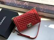 Chanel Medium Old Classic Boy Bag Lambskin Red A67086 25 cm - 4