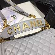Chanel Original Lambskin Leather Boy Flap Bag Gray 25cm - 2