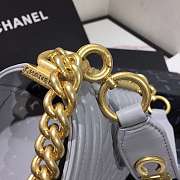 Chanel Original Lambskin Leather Boy Flap Bag Gray 25cm - 3