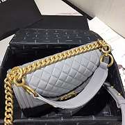 Chanel Original Lambskin Leather Boy Flap Bag Gray 25cm - 5