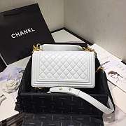 Chanel Original Lambskin Leather Boy Flap Bag White 25cm - 3