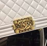 Chanel Original Lambskin Leather Boy Flap Bag White 25cm - 2