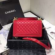 Chanel Original Lambskin Leather Boy Flap Bag Red 25cm - 6