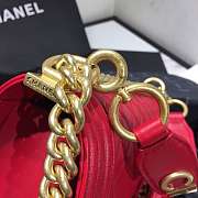 Chanel Original Lambskin Leather Boy Flap Bag Red 25cm - 5