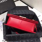Chanel Original Lambskin Leather Boy Flap Bag Red 25cm - 4