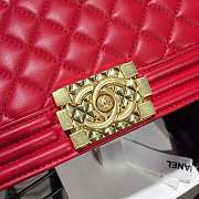 Chanel Original Lambskin Leather Boy Flap Bag Red 25cm - 2