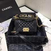 Chanel Small Original Lambskin Leather Boy Flap Bag Black 20cm - 1