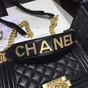 Chanel Small Original Lambskin Leather Boy Flap Bag Black 20cm - 3