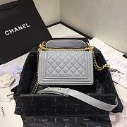 Chanel Small Original Lambskin Leather Boy Flap Bag Gray 20cm - 6