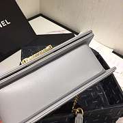 Chanel Small Original Lambskin Leather Boy Flap Bag Gray 20cm - 5