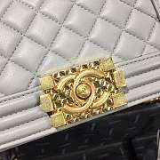Chanel Small Original Lambskin Leather Boy Flap Bag Gray 20cm - 2