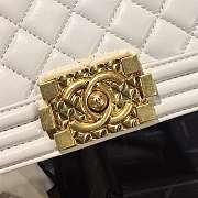 Chanel Small Original Lambskin Leather Boy Flap Bag White 20cm - 3