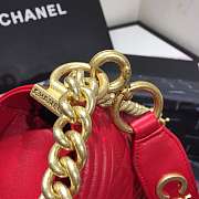 Chanel Small Original Lambskin Leather Boy Flap Bag Red 20cm - 4