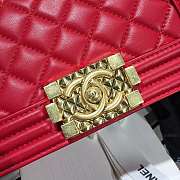 Chanel Small Original Lambskin Leather Boy Flap Bag Red 20cm - 2