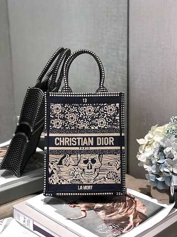 Dior Vertical Book Tote Embroidery 01 20x26x10cm