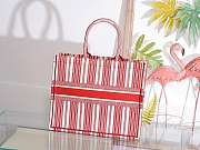 Dior Book Tote Red Check'n'Dior Embroidery 41cm - 3