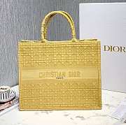 Dior Book Tote Yellow Cannage Embroidery 41cm - 1
